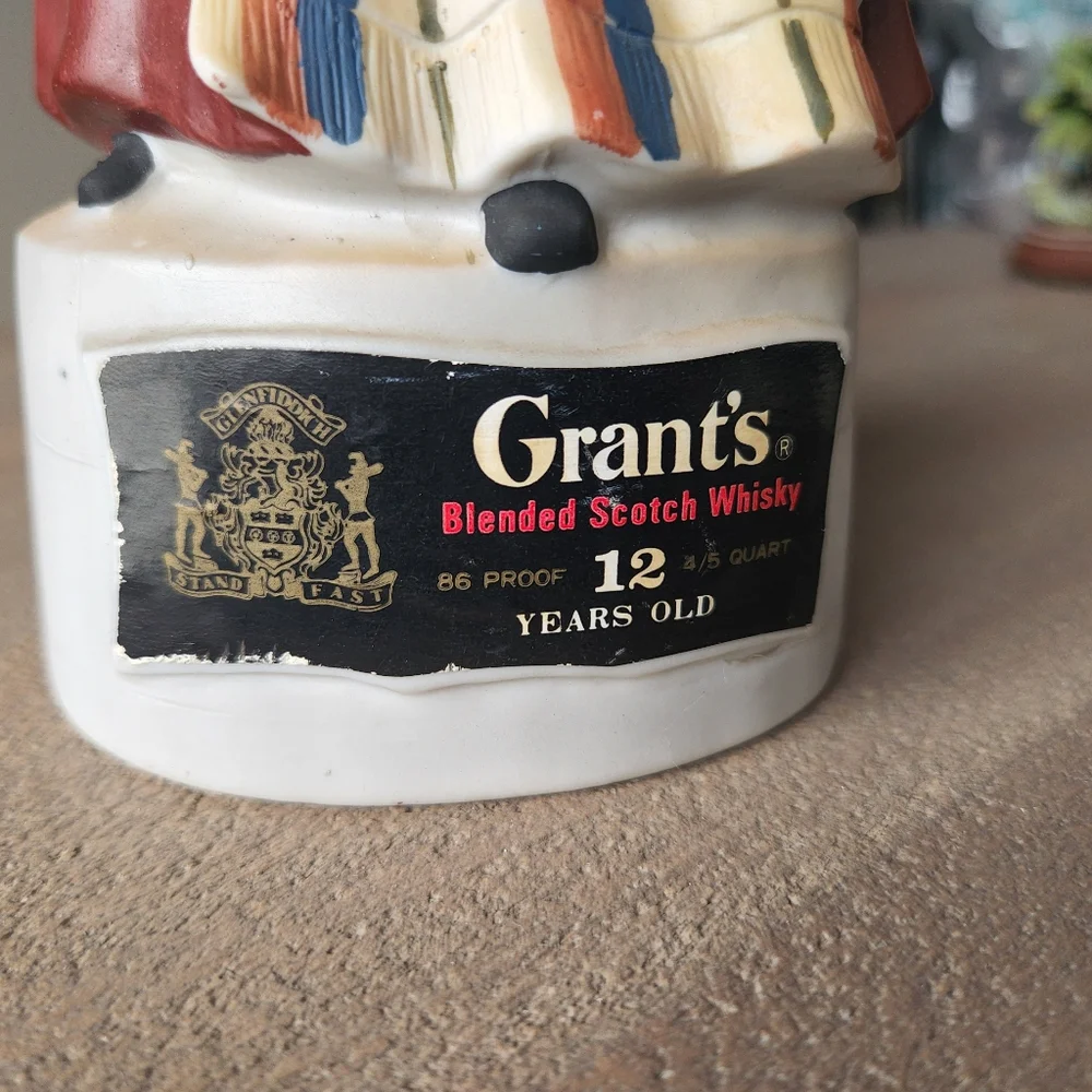 Grant's Scotch Whiskey Scottish Woman Figurine Decanter Bottle Empty Bar Decor